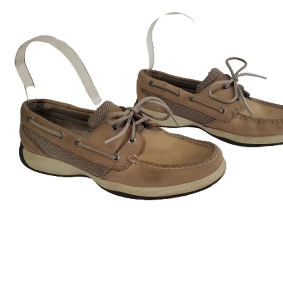 Sperry Leather Tan Top Sider Slip On Shoes Size 6.5 - Picture 1 of 9